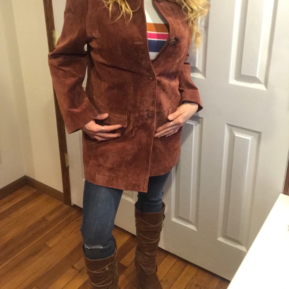 NEW with tags Vintage suede rust colored jacket